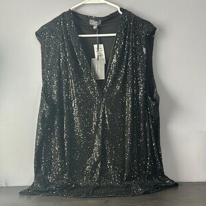 Ninety clothing co Black Sequin Sleeveless Top